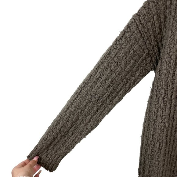 Vince Wool Cashmere Blend Waffle Stitch Open Front Cardigan Sweater Brown Size S - Picture 3 of 8